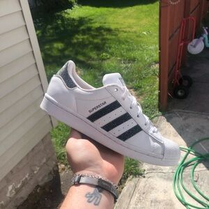Mens Adidas Superstar x Swarovski Crystals White Black size 6